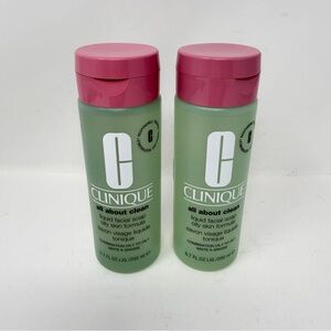 Clinique NWT All About Clean Liquid Facial Soap Oily Skin Formula, 2 Bottles